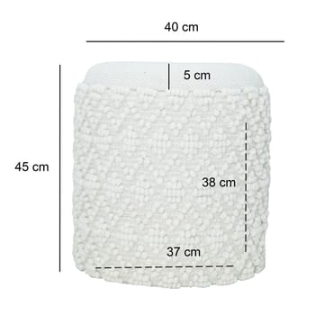 Ivoino Pall 40 cm - grå och gräddvit - Möbler - Stolar & fåtöljer - Pall & puff - Fotpall - Fotpall med förvaring