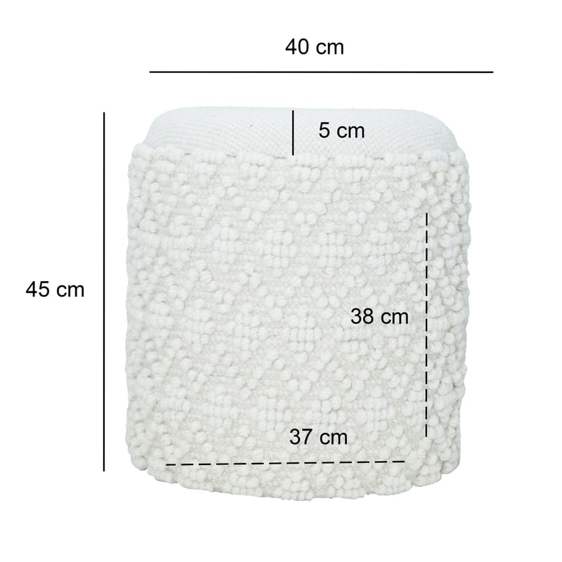 Ivoino Pall 40 cm - grå och gräddvit - Möbler - Stolar & fåtöljer - Pall & puff - Fotpall - Fotpall med förvaring