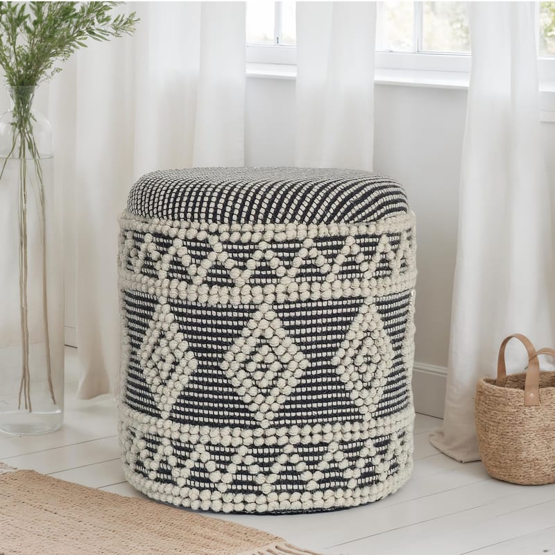 Ivoino Pall 40 cm - Svart/Vit - Möbler - Stolar & fåtöljer - Pall & puff - Fotpall - Fotpall med förvaring