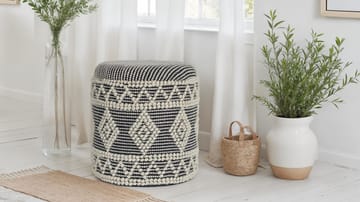 Ivoino Pall 40 cm - Svart/Vit - Möbler - Stolar & fåtöljer - Pall & puff - Fotpall - Fotpall med förvaring