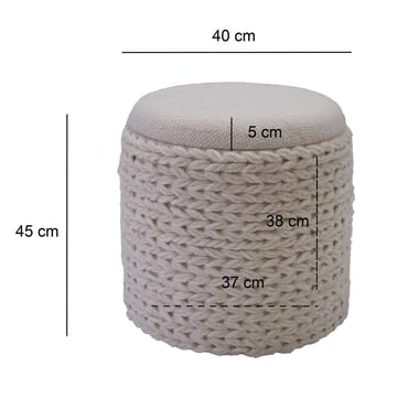 Ivoino Pall 40 cm - cremefärgad - Möbler - Stolar & fåtöljer - Pall & puff - Fotpall - Fotpall med förvaring