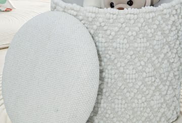 Ivoino Pall 40 cm - grå och gräddvit - Möbler - Stolar & fåtöljer - Pall & puff - Fotpall - Fotpall med förvaring