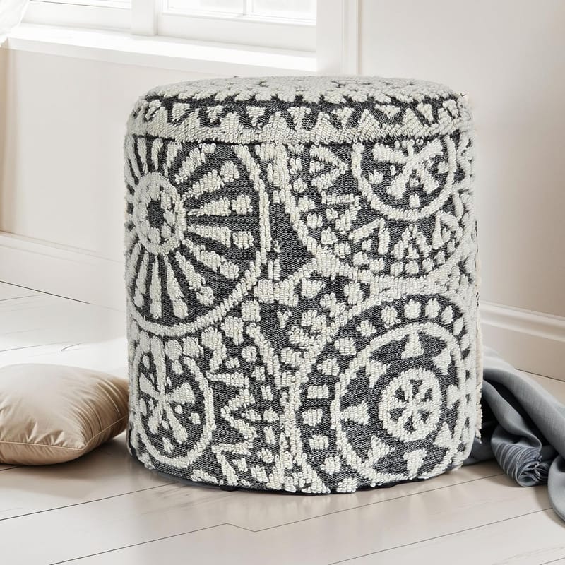 Ivoino Pall 40 cm - Svart/Vit - Möbler - Stolar & fåtöljer - Pall & puff - Fotpall - Fotpall med förvaring
