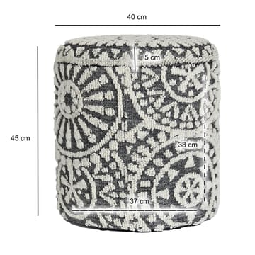Ivoino Pall 40 cm - Svart/Vit - Möbler - Stolar & fåtöljer - Pall & puff - Fotpall - Fotpall med förvaring