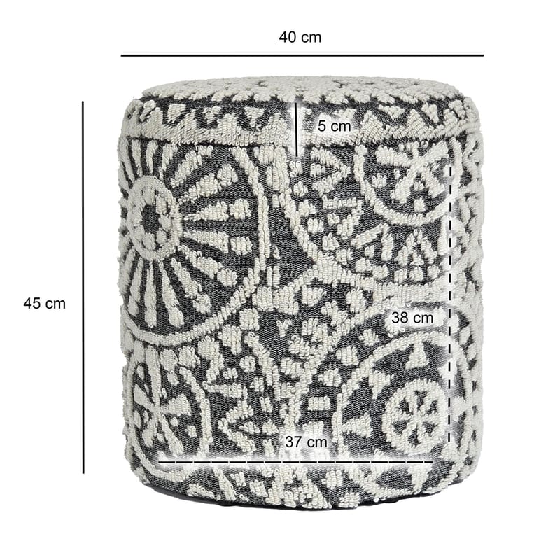 Ivoino Pall 40 cm - Svart/Vit - Möbler - Stolar & fåtöljer - Pall & puff - Fotpall - Fotpall med förvaring
