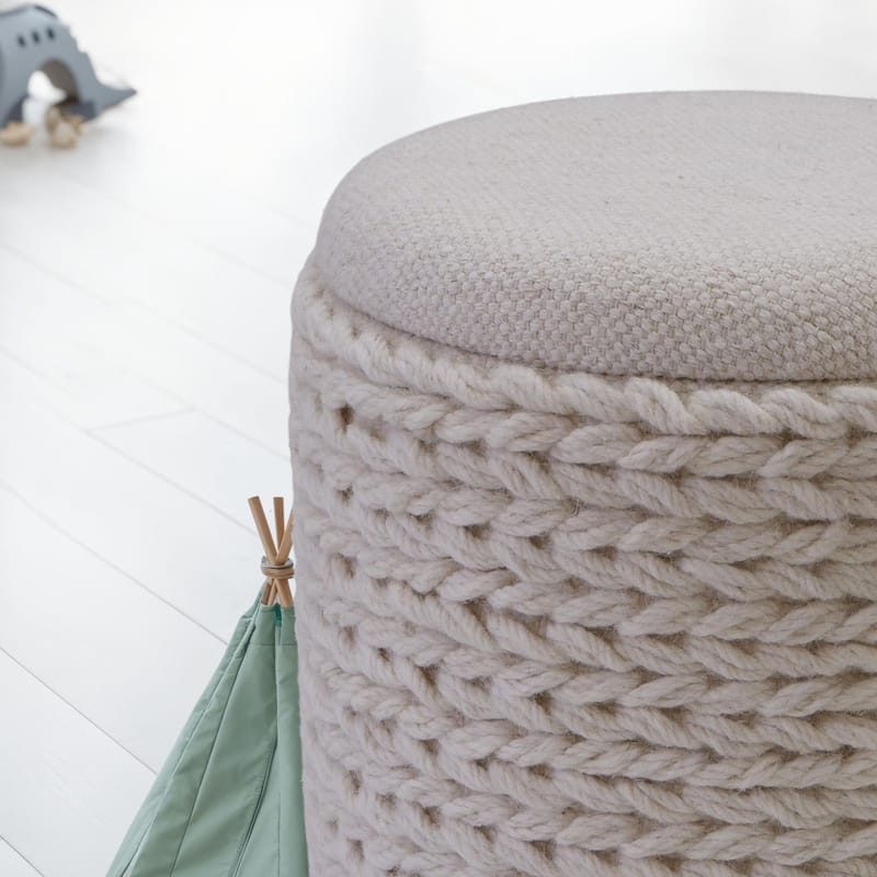Ivoino Pall 40 cm - cremefärgad - Möbler - Stolar & fåtöljer - Pall & puff - Fotpall - Fotpall med förvaring