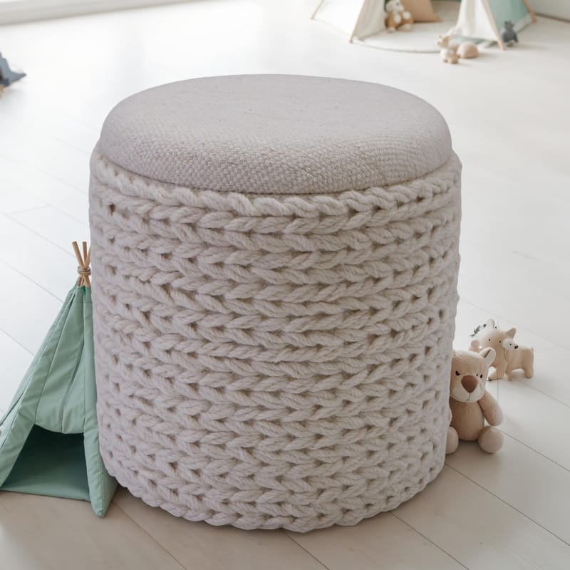 Ivoino Pall 40 cm - cremefärgad - Möbler - Stolar & fåtöljer - Pall & puff - Fotpall - Fotpall med förvaring
