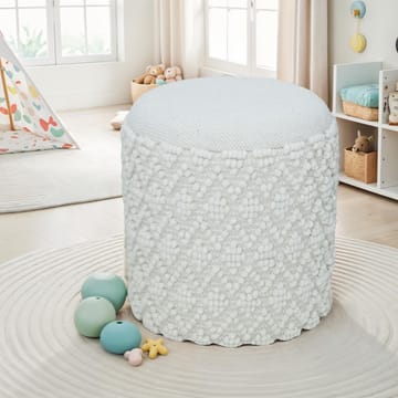 Ivoino Pall 40 cm - grå och gräddvit - Möbler - Stolar & fåtöljer - Pall & puff - Fotpall - Fotpall med förvaring
