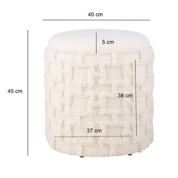 Ivoino Pall 40 cm - gräddvit med gråbruna inslag - Möbler - Stolar & fåtöljer - Pall & puff - Fotpall - Fotpall med förvaring