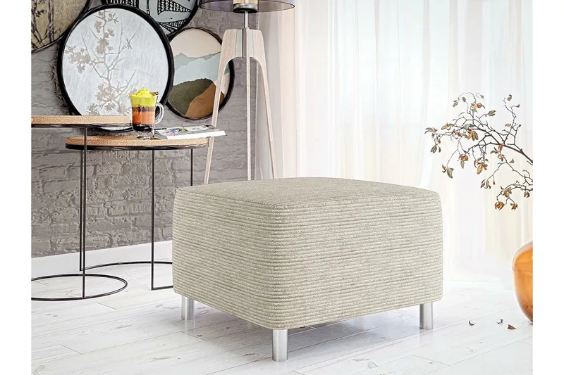 Kintore Fotpall 56 cm NO_BRAND beige - Möbler - Stolar & fåtöljer - Pall & puff - Fotpall