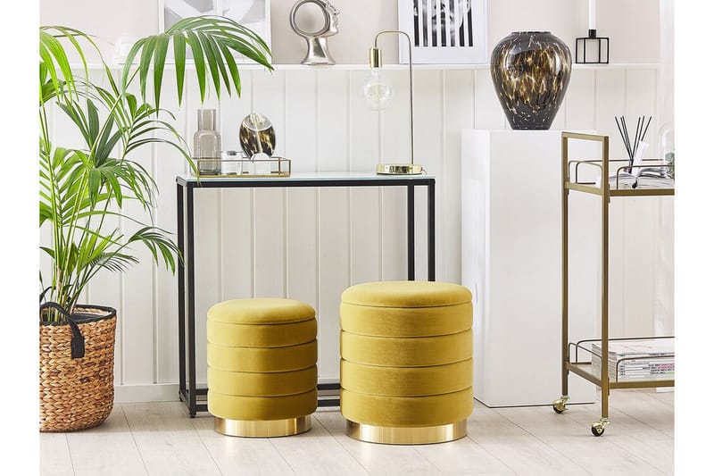 Lerbodatorp Fotpall med Förvaring 2-pack - Gul - Möbler - Stolar & fåtöljer - Pall & puff - Fotpall