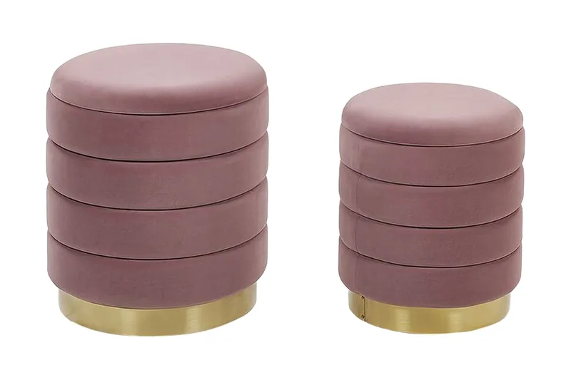 Lerbodatorp Fotpall med Förvaring 2-pack, Rosa