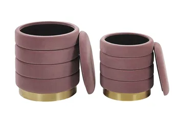 Lerbodatorp Fotpall med Förvaring 2-pack - Rosa - Möbler - Stolar & fåtöljer - Pall & puff - Fotpall - Fotpall med förvaring