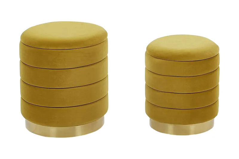 Lerbodatorp Fotpall med Förvaring 2-pack, Gul