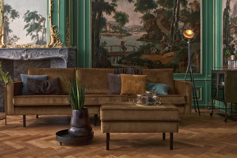 Lissbon Fotpall Sammet - Honungsgul - Möbler - Stolar & fåtöljer - Pall & puff - Fotpall