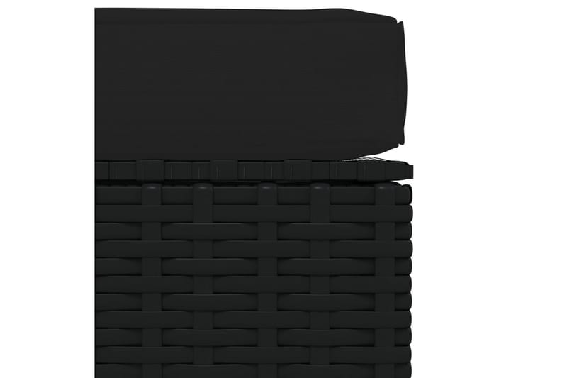 Fotpall med dyna konstrotting svart 70x70x30 cm - Svart - Möbler - Stolar & fåtöljer - Pall & puff - Fotpall