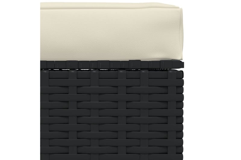 Fotpall med dyna konstrotting svart 70x70x30 cm - Svart/Vit - Möbler - Stolar & fåtöljer - Pall & puff - Fotpall