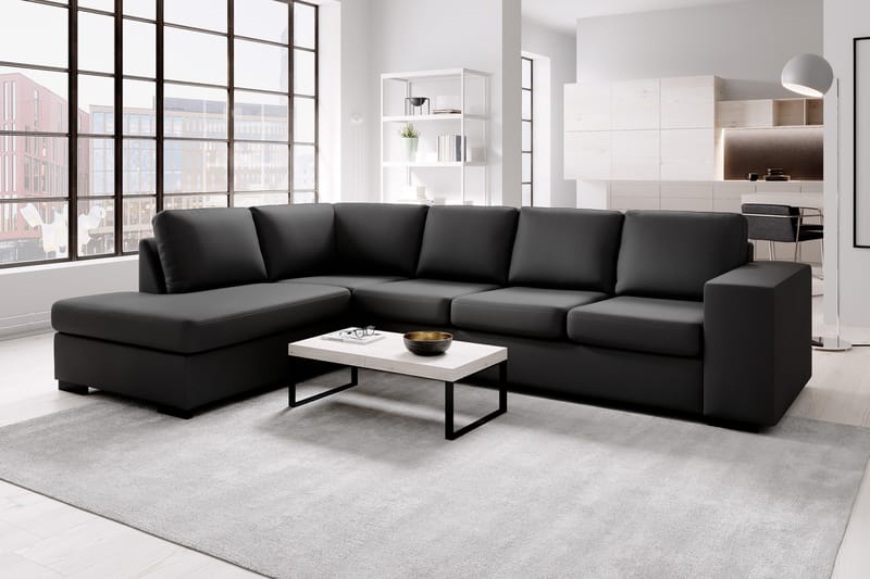 Memphis Fotpall 70x60 cm Bonded Läder - Svart - Möbler - Stolar & fåtöljer - Pall & puff - Fotpall