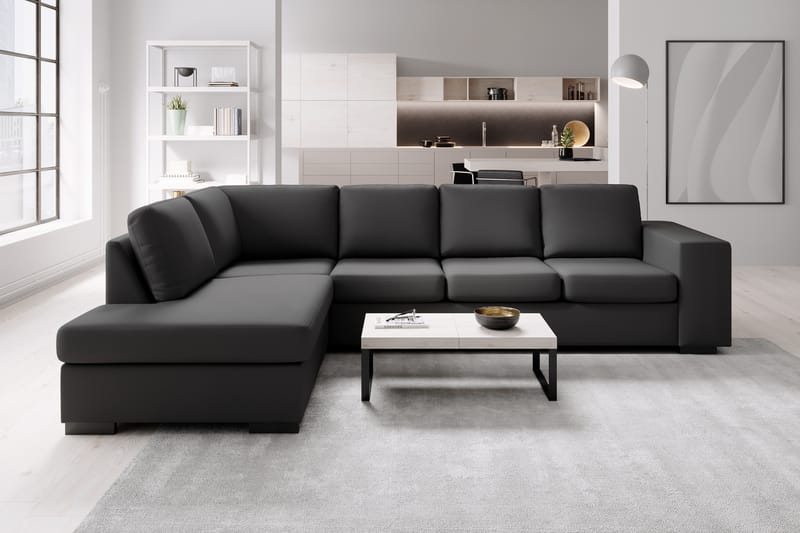 Memphis Fotpall 70x60 cm Bonded Läder - Svart - Möbler - Stolar & fåtöljer - Pall & puff - Fotpall