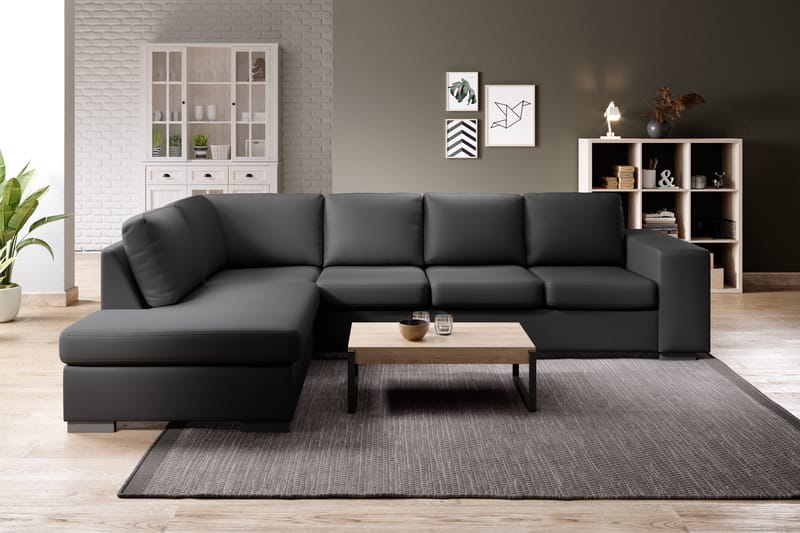 Memphis Fotpall 70x60 cm Bonded Läder - Svart - Möbler - Stolar & fåtöljer - Pall & puff - Fotpall