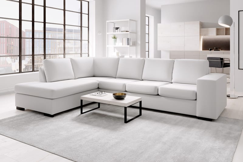 Memphis Fotpall 70x60 cm Bonded Läder - Vit - Möbler - Stolar & fåtöljer - Pall & puff - Fotpall