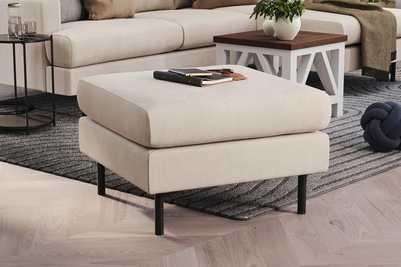 Menard Compact Fotpall 68 cm - Beige - Möbler - Stolar & fåtöljer - Pall & puff - Fotpall