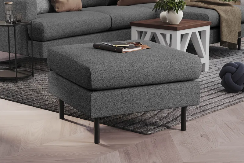 Menard Compact Fotpall 68 cm - Mörkgrå - Möbler - Stolar & fåtöljer - Pall & puff - Fotpall
