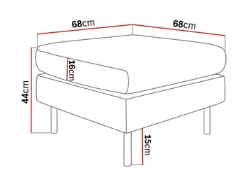 Menard Compact Fotpall 68 cm - Mörkgrå - Möbler - Stolar & fåtöljer - Pall & puff - Fotpall