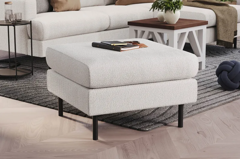 Menard Compact Fotpall 68 cm - Vit - Möbler - Stolar & fåtöljer - Pall & puff - Fotpall