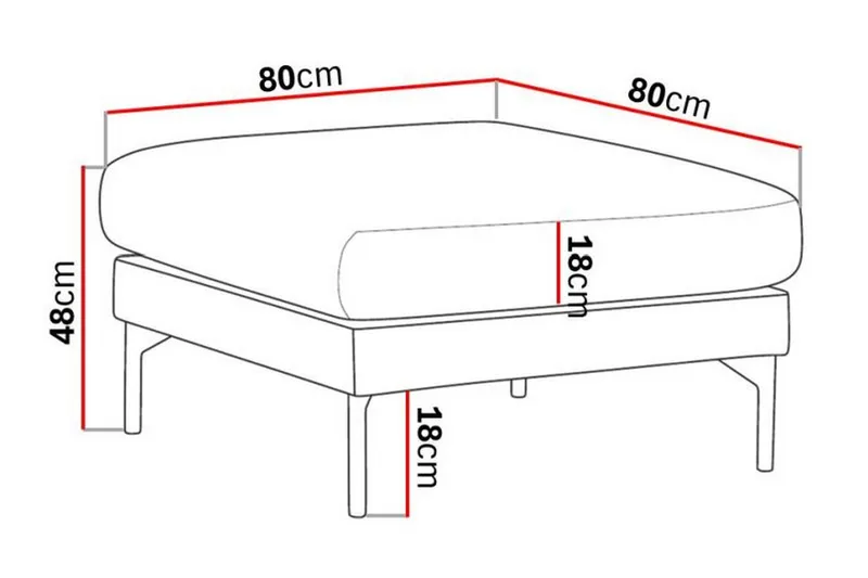 Menard Fotpall - Mörkgrå - Möbler - Stolar & fåtöljer - Pall & puff - Fotpall