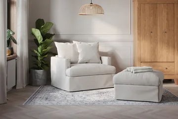 Menard Fotpall Tvättbar & avtagbar klädsel - Beige - Möbler - Stolar & fåtöljer - Pall & puff - Fotpall