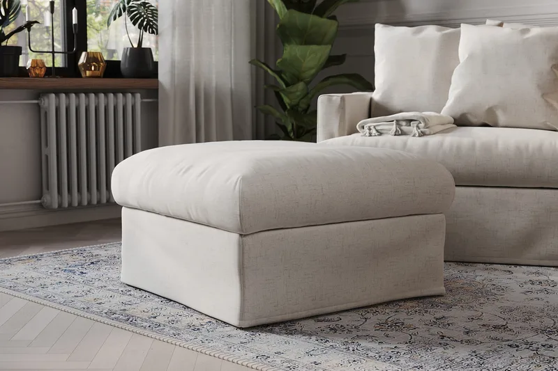 Menard Fotpall Tvättbar & avtagbar klädsel - Beige - Möbler - Stolar & fåtöljer - Pall & puff - Fotpall