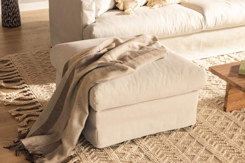 Menard Fotpall Tvättbar & avtagbar klädsel - Linnebeige - Möbler - Stolar & fåtöljer - Pall & puff - Fotpall