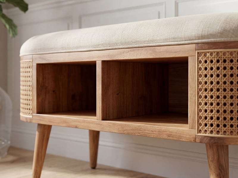 Nelor Sittbänk 90 cm med sits i wienerflätning - Möbler - Stolar & fåtöljer - Pall & puff - Fotpall - Bäddbar fotpall