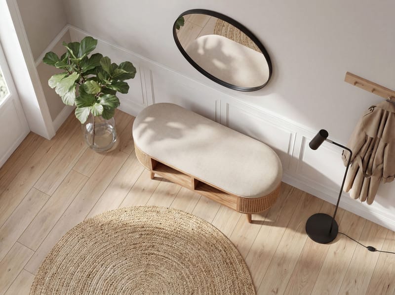 Nelor Sittbänk 90 cm med sits i wienerflätning - Möbler - Stolar & fåtöljer - Pall & puff - Fotpall - Bäddbar fotpall