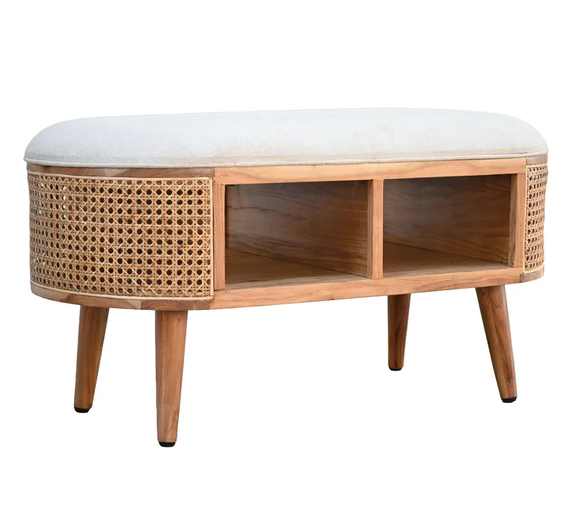 Nelor Sittbänk 90 cm med sits i wienerflätning, undefined