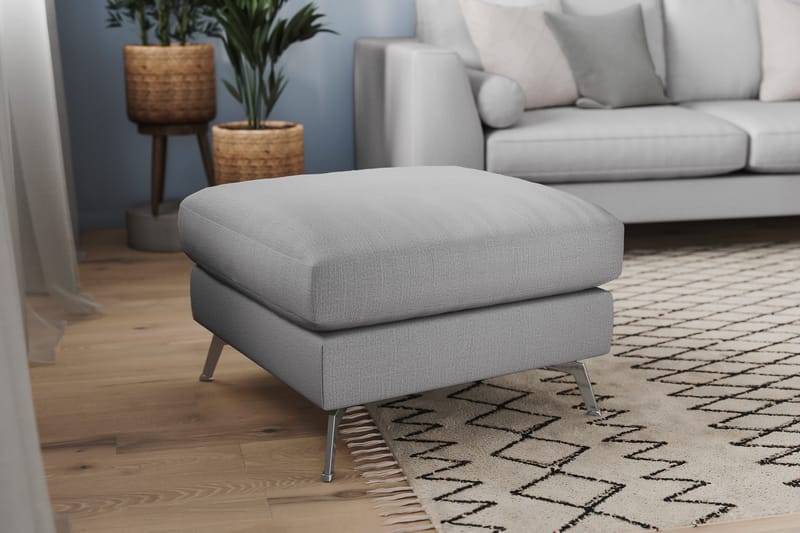 Ocean Lyx Fotpall - Linnegrå, Krom Ben - Möbler - Stolar & fåtöljer - Pall & puff - Fotpall