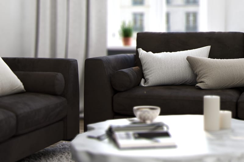 Ocean Lyx Fotpall - Mörkgrå/Sammet - Möbler - Stolar & fåtöljer - Pall & puff - Fotpall