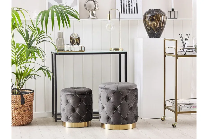 Olingskog Fotpall med Förvaring 2-pack - Grå - Möbler - Stolar & fåtöljer - Pall & puff - Fotpall - Fotpall med förvaring