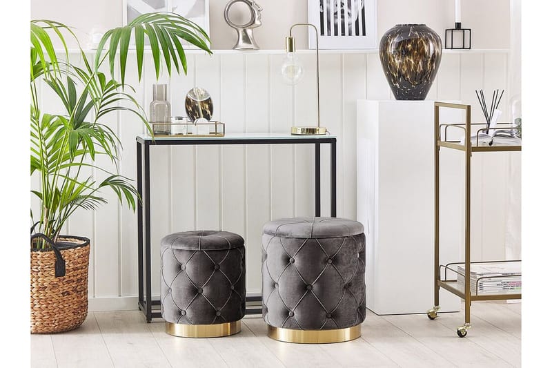 Olingskog Fotpall med Förvaring 2-pack - Grå - Möbler - Stolar & fåtöljer - Pall & puff - Fotpall - Fotpall med förvaring