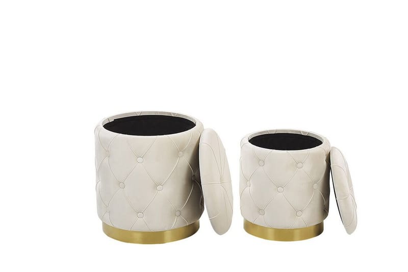 Olingskog Fotpall med Förvaring 2-pack - Vit - Möbler - Stolar & fåtöljer - Pall & puff - Fotpall - Fotpall med förvaring