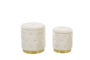 Olingskog Fotpall med Förvaring 2-pack - Vit - Möbler - Stolar & fåtöljer - Pall & puff - Fotpall - Fotpall med förvaring