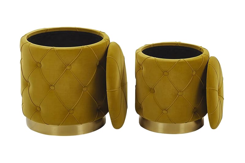 Olingskog Fotpall med Förvaring 2-pack - Gul - Möbler - Stolar & fåtöljer - Pall & puff - Fotpall - Fotpall med förvaring