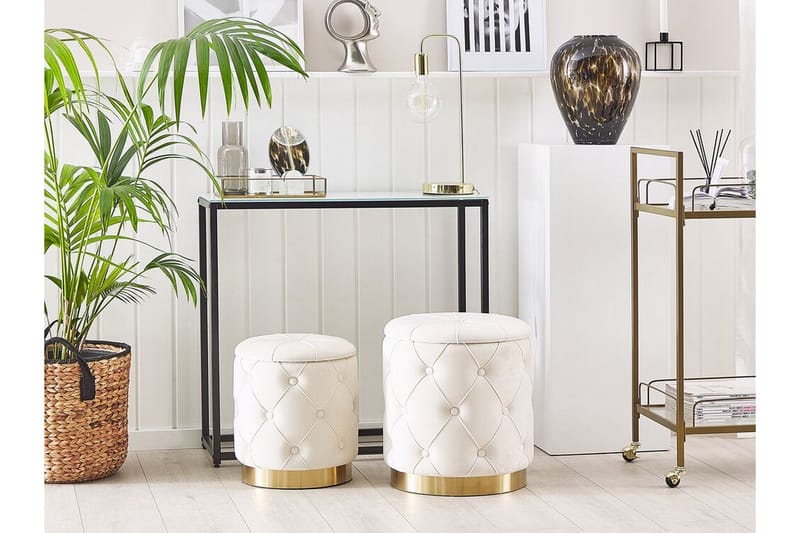 Olingskog Fotpall med Förvaring 2-pack - Vit - Möbler - Stolar & fåtöljer - Pall & puff - Fotpall - Fotpall med förvaring