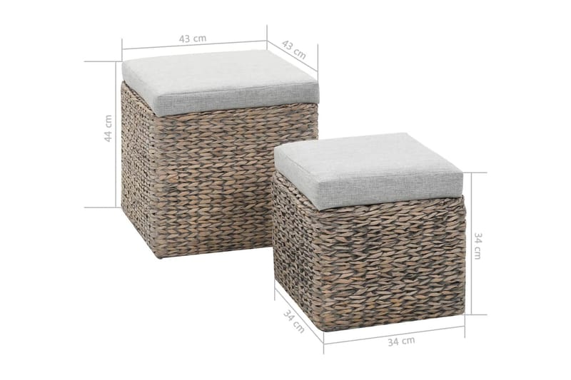 Ottoman set 2 delar sjögräs grå - Grå - Möbler - Stolar & fåtöljer - Pall & puff - Fotpall