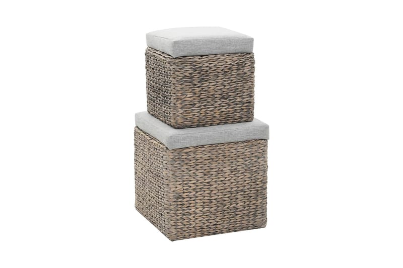 Ottoman set 2 delar sjögräs grå - Grå - Möbler - Stolar & fåtöljer - Pall & puff - Fotpall