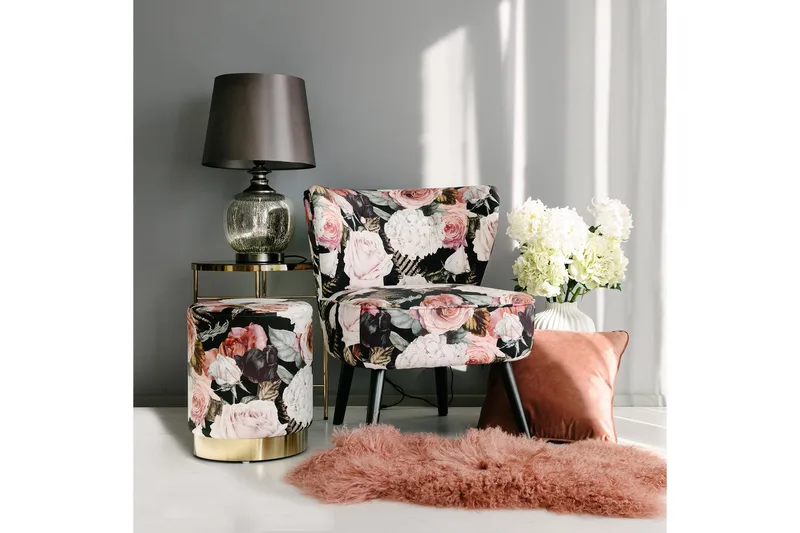 Pall La Perla - Blommig - Möbler - Stolar & fåtöljer - Pall & puff - Fotpall