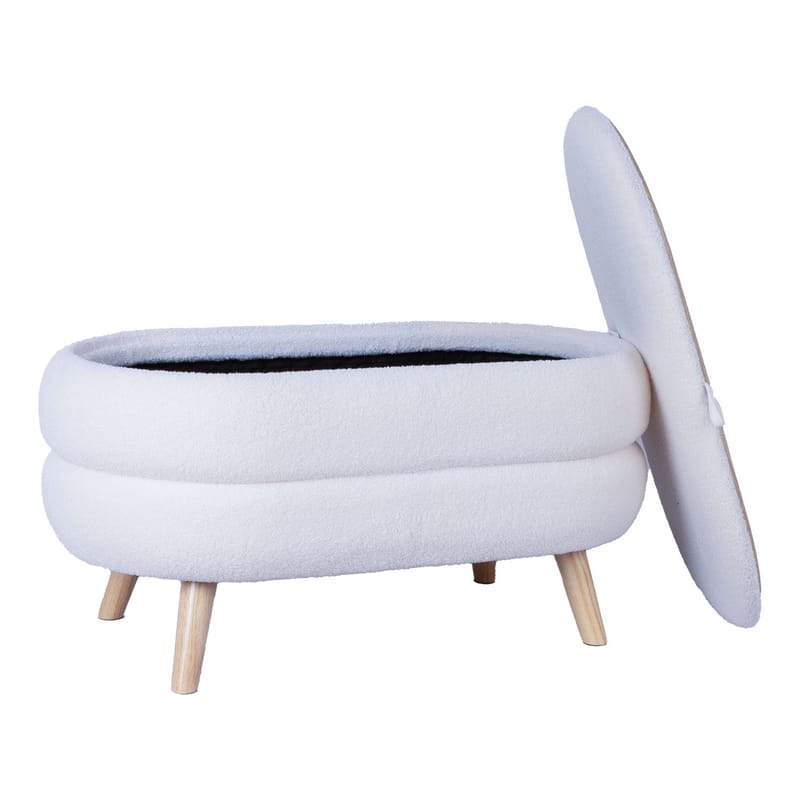 Pall/Bord Hana 87x48,5x46 cm, med förvaring - Vit - Möbler - Stolar & fåtöljer - Pall & puff - Fotpall - Fotpall med förvaring