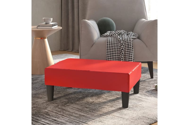 Fotpall röd 78x56x32 cm konstläder - Röd - Möbler - Stolar & fåtöljer - Pall & puff - Fotpall