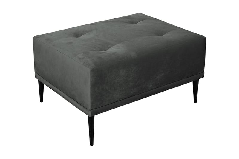 Rapale Fotpall, Sammet/Ljusgrå/Svart